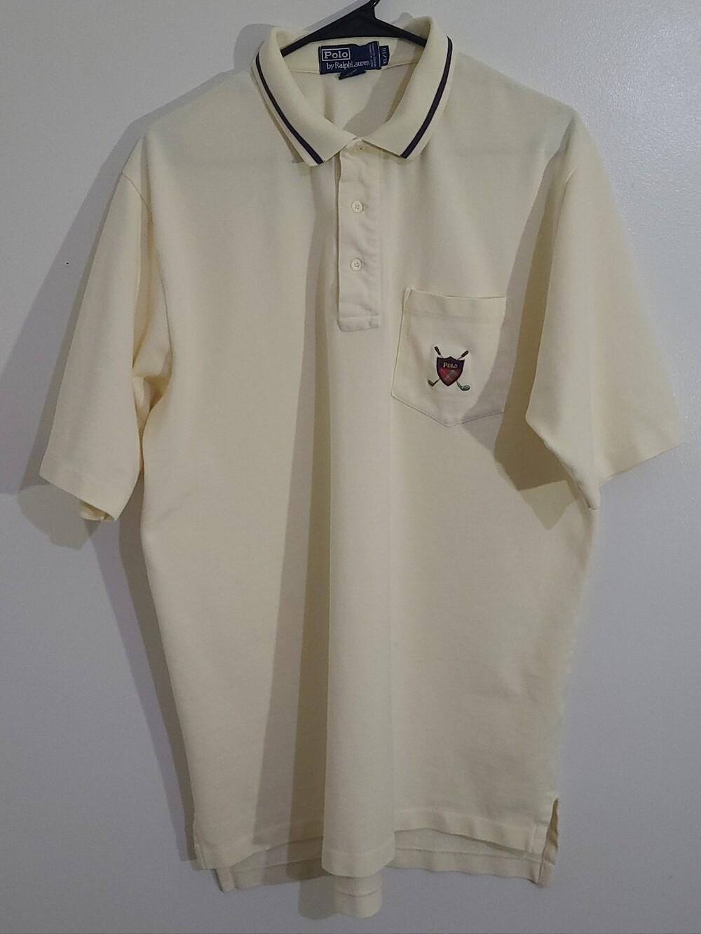Vintage 90s Polo Ralph Lauren Golf Crest Cotton Polo Size XL Made in Canada